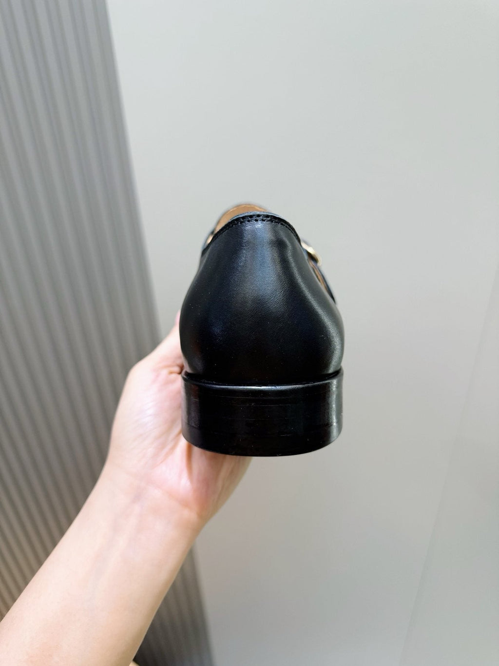 Loro Piana Black Buckle Loafers — back