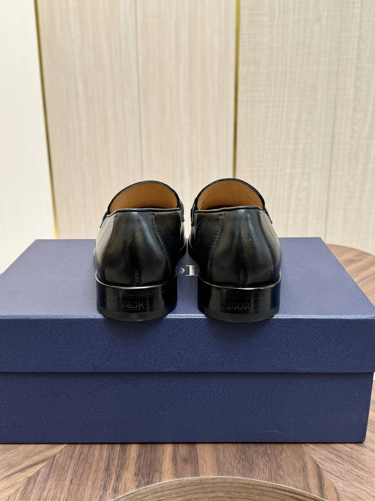 Dior Black Buckle Loafers — back