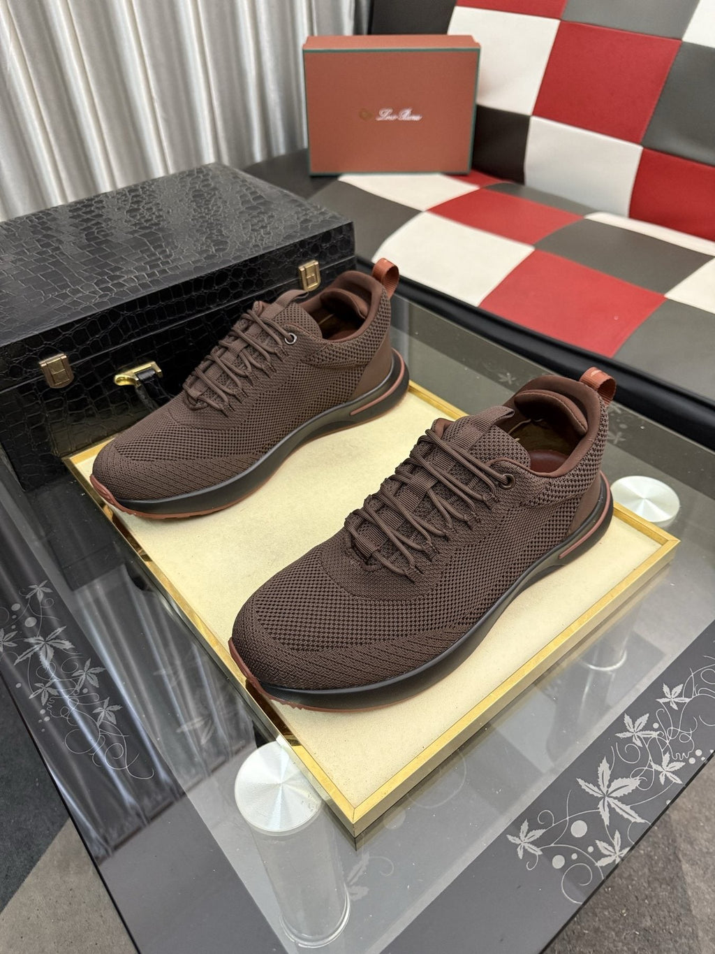 Mesh Lace-Up Low-Top Sneakers — front